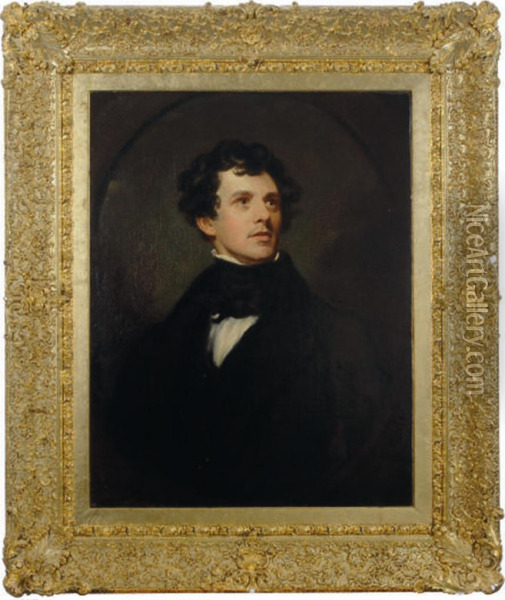 Portrait Of The Poet Charles Swain Oil Painting - William Bradley