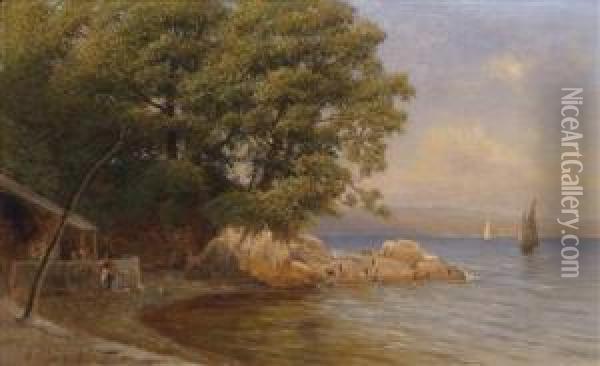 On The Coast Oil Painting - Gottfried Seelos