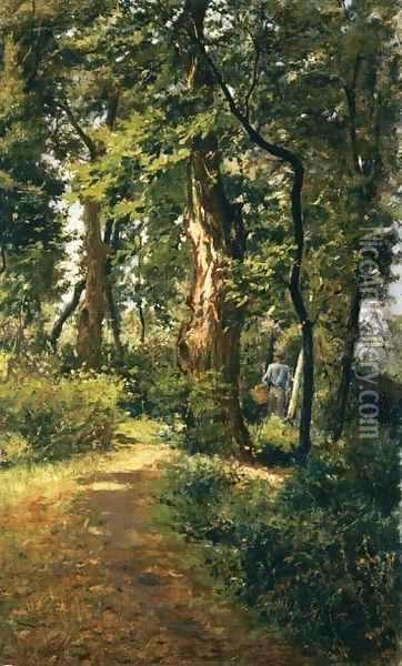 In the Woods Oil Painting - Adolfo Tommasi