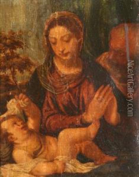Madonna Con Bambino Oil Painting - Bonifacio Veronese (Pitati)