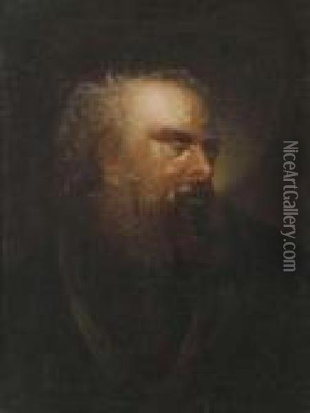 Potrait Of A Bearded Old Man Oil Painting - Christian Wilhelm Ernst Dietrich