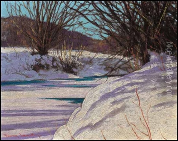 The Freezing River Oil Painting - Francis Hans Johnston