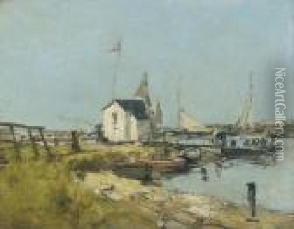 Le Port, Trouville Oil Painting - Eugene Boudin