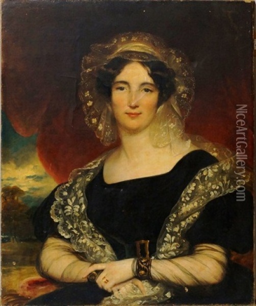 Portrait Of Mrs. Jane Boswell Tucker Oil Painting - Richard Rothwell