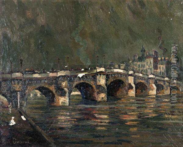 Pont Neuf A Paris. Oil Painting - Pierre Dumont