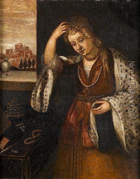 The Magdalene Casting Off Her Jewels Oil Painting - Paolo Veronese (Caliari)