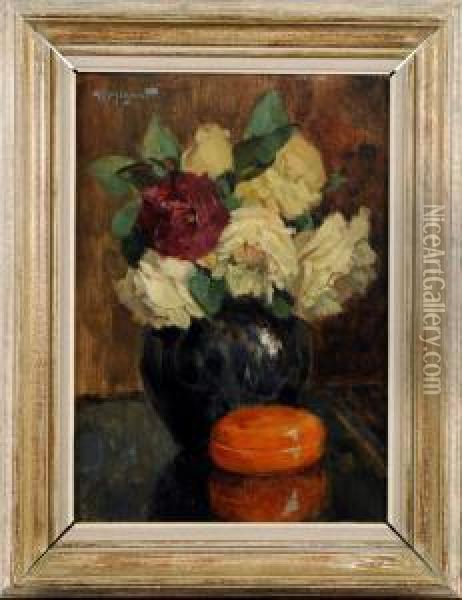Roses Oil Painting - Victor Mignot