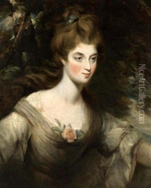 Portrait Of Lady Elizabeth Croft Oil Painting - John Constable