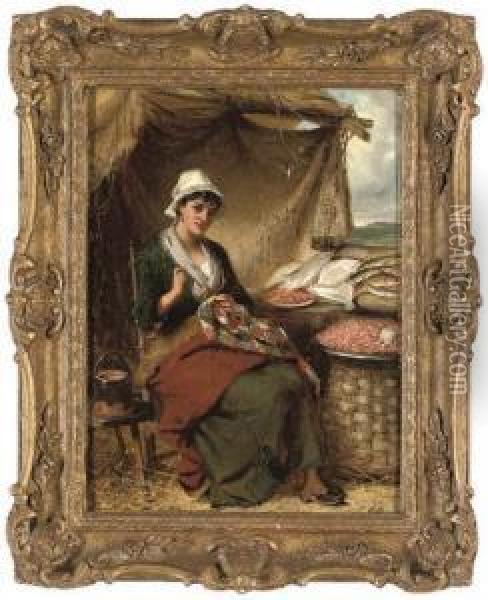 The Fishmongers Wife Oil Painting - Edward Charles Barnes