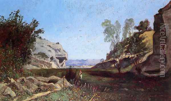 Chinchin Valley at Ile-sur-Sorgue, Vacluse Oil Painting - Paul-Camille Guigou
