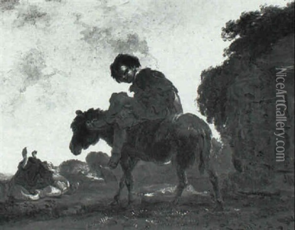 Boy On A Mule Oil Painting - Eugenio Lucas Velazquez