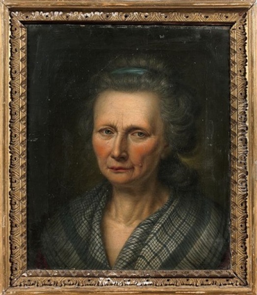 Portrait De Dame Au Chale Oil Painting - Balthazar Denner