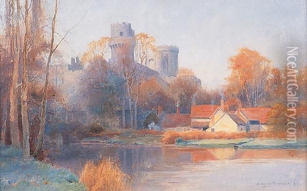 A View Of Warwick Castle Oil Painting - Arthur Claude Strachan