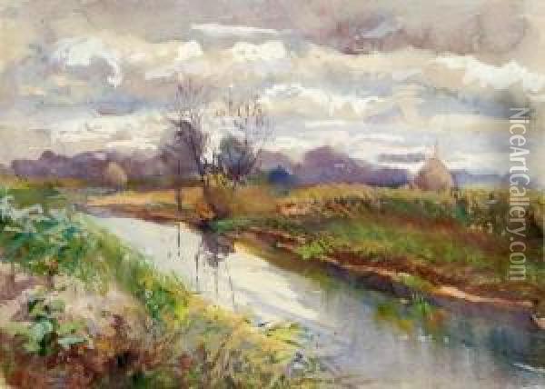 Flusslandschaft Oil Painting - Philipp Franck