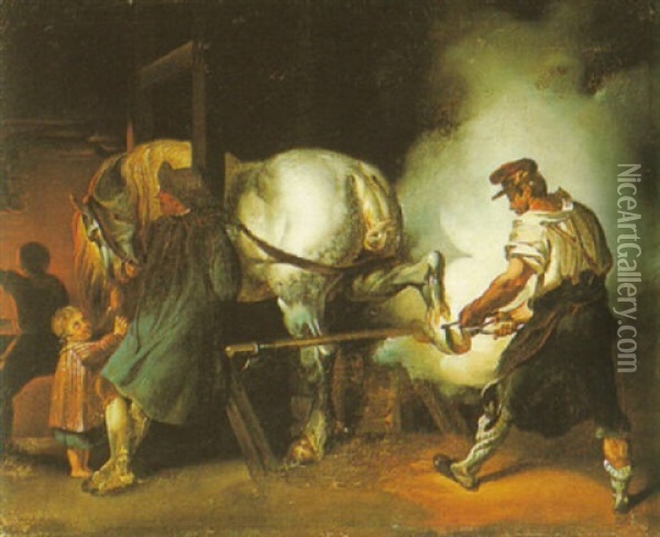 Le Marechal Ferrant Oil Painting - Theodore Gericault