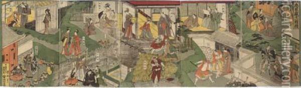 New Illustrations Of Chushingura In Eleven Oil Painting - Toyokuni