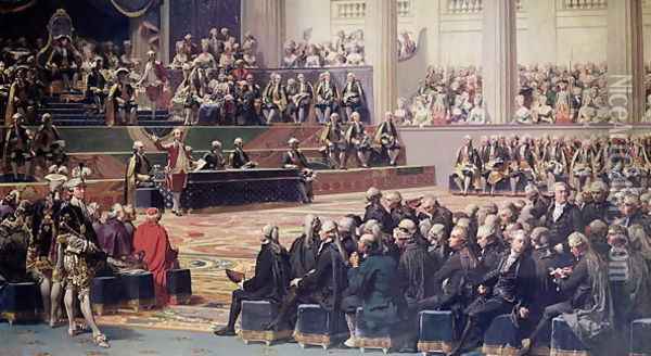 Opening of the Estates General at Versailles on 5th May 1789, 1839 Oil Painting - Louis Charles Auguste Couder