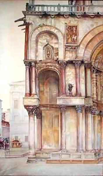 Corner of the Facade of St. Mark's Basilica, Venice Oil Painting - John Wharlton Bunney