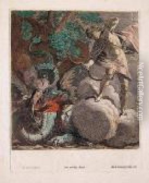 Perseo Y El Dragon Oil Painting - Aubin Vouet