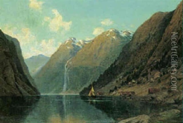 Fra En Norsk Fjord Oil Painting - Georg Emil Libert