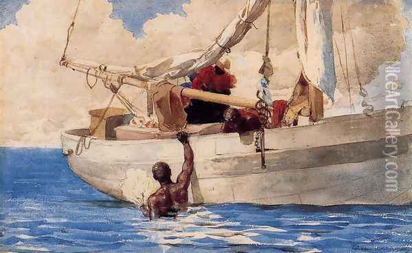 The Coral Divers Oil Painting - Winslow Homer