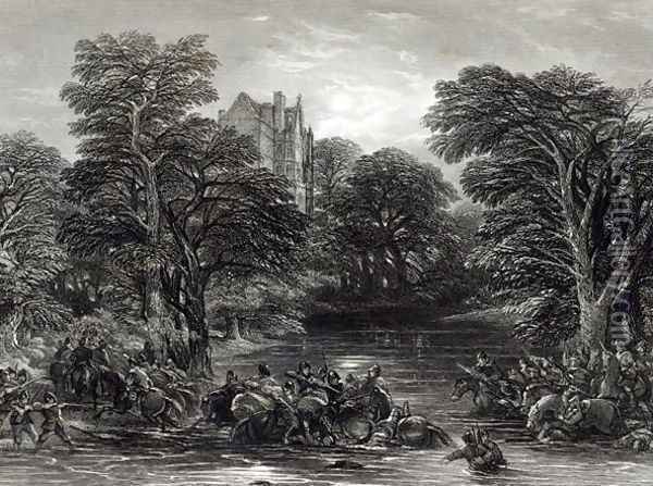 The Scots pursued after the Battle of Preston Oil Painting - George Cattermole