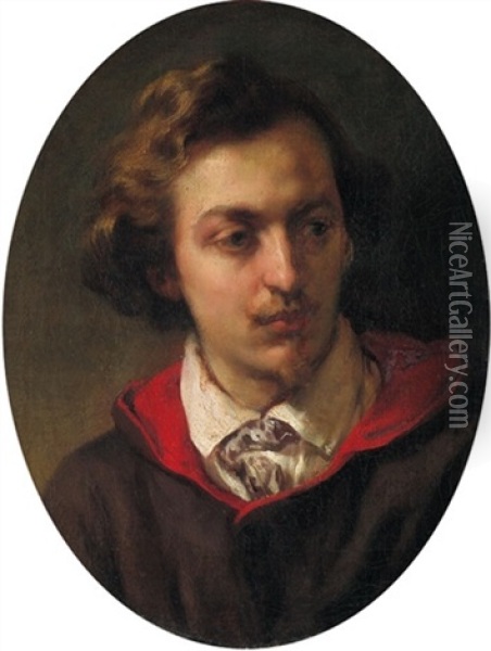 Bildnis Des Berliner Malers Wilhelm Amberg Oil Painting - Gustav Karl Ludwig Richter