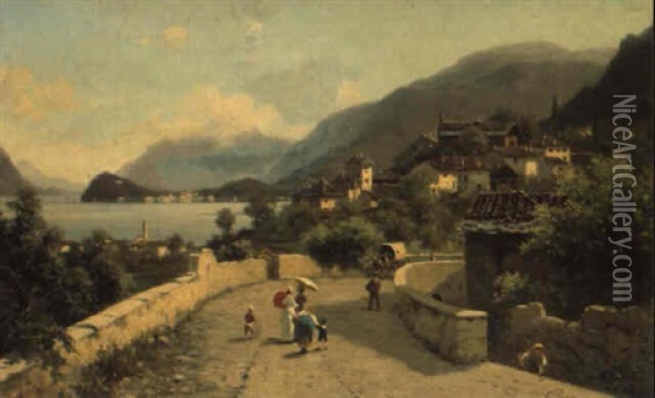 Lago Di Como Oil Painting - Silvio Poma