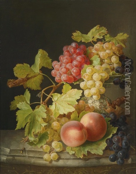 Fruchtestillleben Oil Painting - Franz Bsirsky