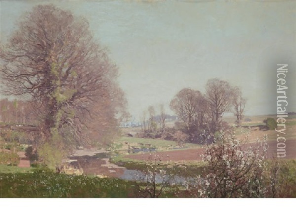 A View From The Artist's Garden Oil Painting - George Houston