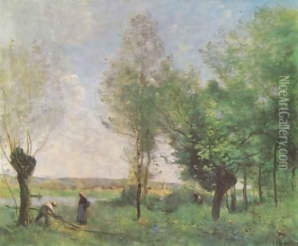 Erinnerung an Coubron Oil Painting - Jean-Baptiste-Camille Corot