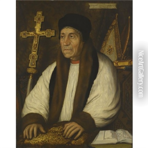 Portrait Of William Warham, Archbishop Of Canterbury (1450 - 1532) Oil Painting - Hans Holbein the Younger