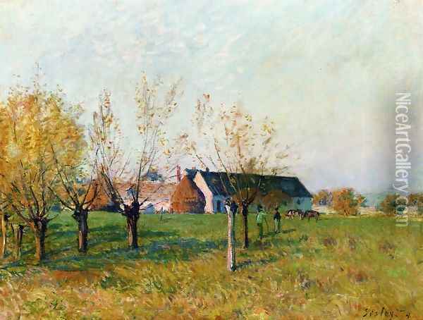 The Farm, 1874 Oil Painting - Alfred Sisley
