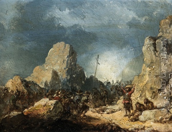 Historische Schlachtenszene Oil Painting - Peter Rudolf Karl Herbstoffer