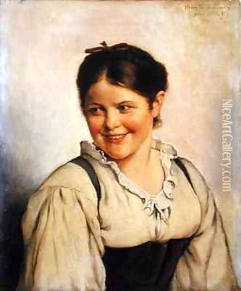 A Country Girl Oil Painting - Hans Fechner
