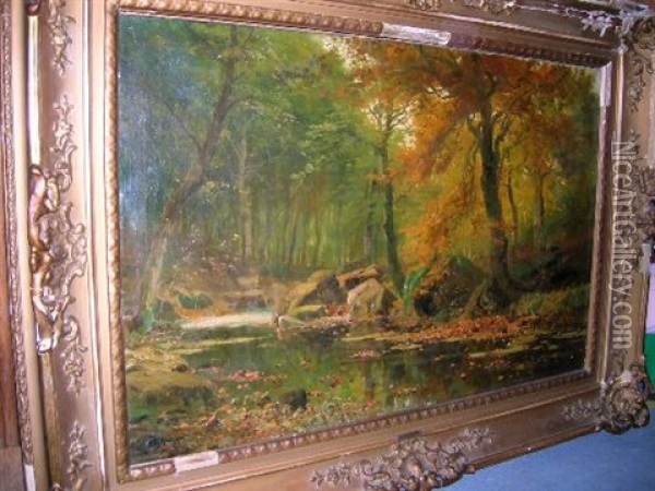 Autumn Woodland Oil Painting - Alwin Arnegger