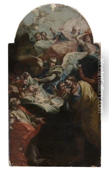 Adorazione Di Gesu Bambino Oil Painting - Pietro Antonio Magatti