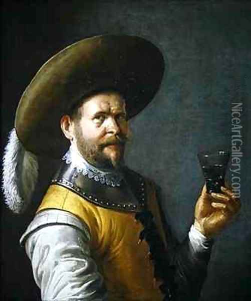 A self portrait of the artist Oil Painting - Joost Cornelisz. Droochsloot