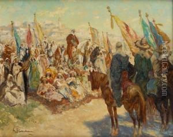 Fete Arabe Oil Painting - Gustave Flasschoen