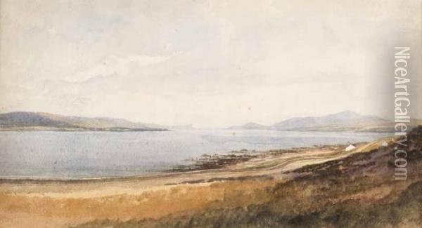 Entrance To Lough Swilly 
Donegal Oil Painting - Andrew Nicholl