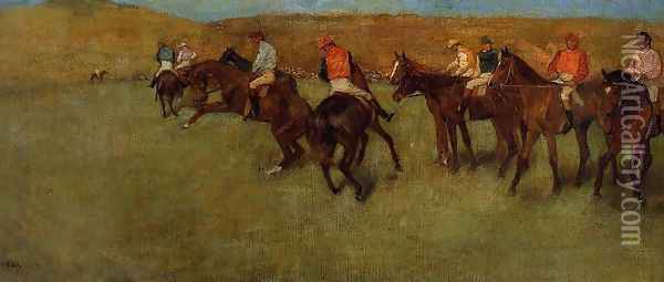 At the Races - Before the Start Oil Painting - Edgar Degas