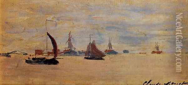 View Of The Voorzaan Oil Painting - Claude Oscar Monet