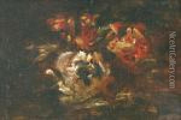 Les Tulipes Perroquet Oil Painting - Narcisse-Virgile D Az De La Pena