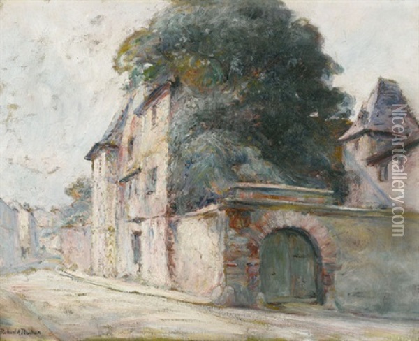 Strassenpartie Mit Stattlichem Haus In Der Normandie Oil Painting - Robert Antoine Pinchon