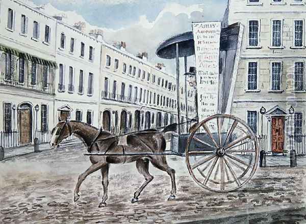 Astleys Advertising Cart Oil Painting - Thomas Hosmer Shepherd