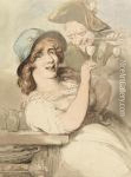 St Giles' Courtship Oil Painting - Thomas Rowlandson