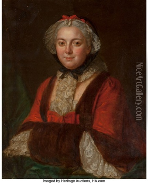 Portrait Of Marie Leczinska, Queen Of France Oil Painting - Francois Hubert Drouais