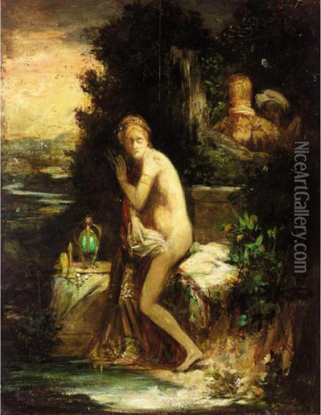 Susanna And The Elders Oil Painting - Pierre Amedee Marcel-Beronneau