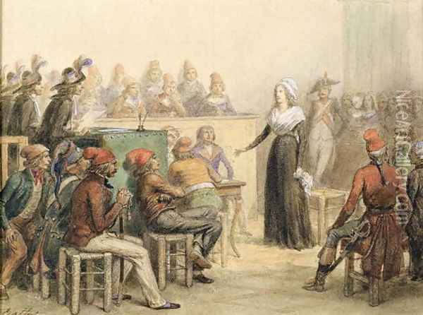 The Trial of Marie Antoinette, 1845 Oil Painting - Auguste Raffet