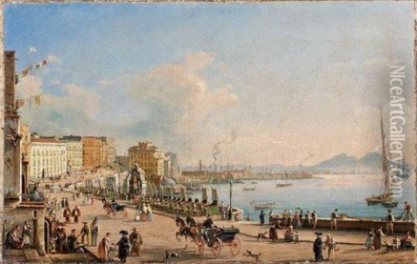 Le Port De Naples Oil Painting - Salvatore Candido